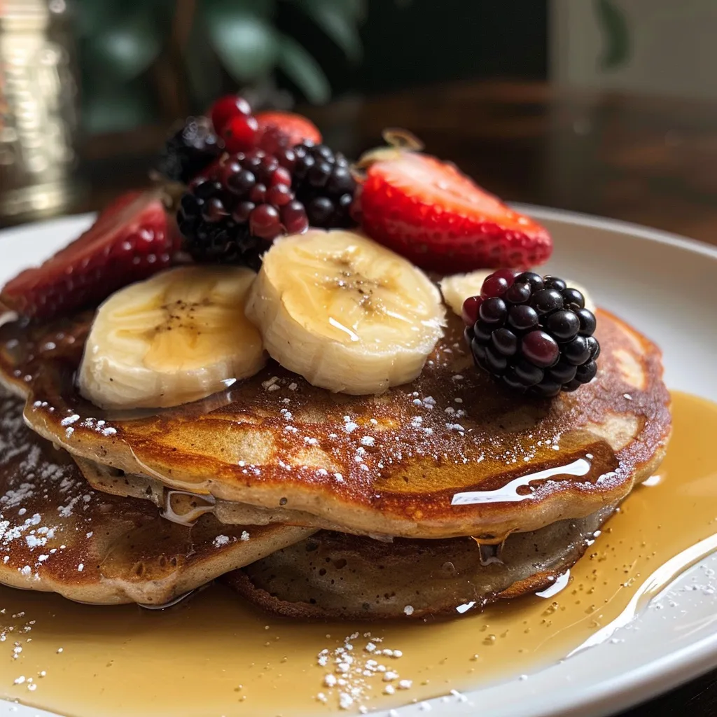 Mouthwatering pancakes made with ripe bananas and almond butter.