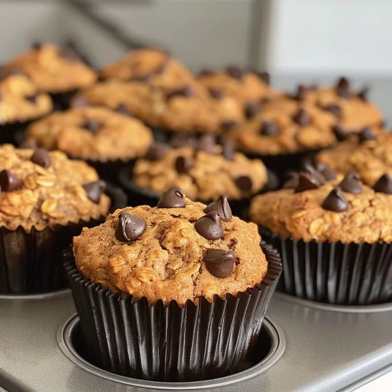 Juicy oat muffins arranged neatly, showcasing their fluffy tops and rich color.