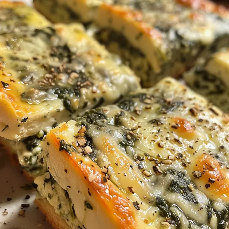 Deliciously Simple Spinach Cheese Squares for Any Occasion Side view of fresh spinach cheese squares, highlighting their cheesy filling.