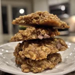 A cluster of delicious banana oatmeal cookies, showing their chewy texture.