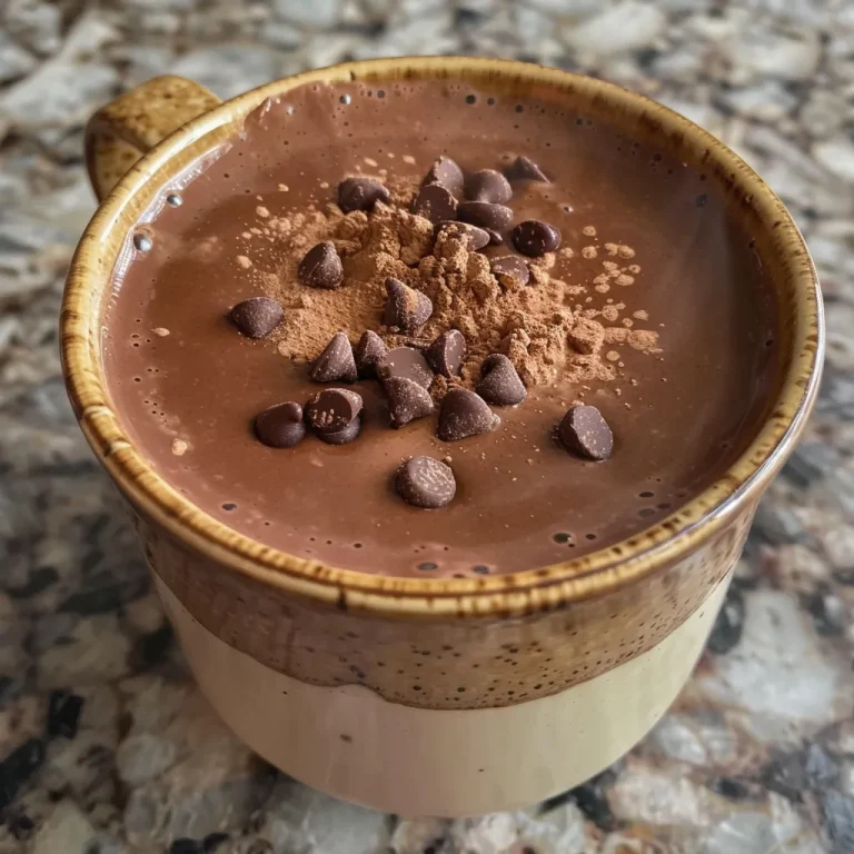 Indulge in a Guilt-Free Chocolate Protein Mug Cake: The Perfect Quick Treat Close-up of a delicious chocolate protein mug cake in a mug, showcasing its fudgy interior.