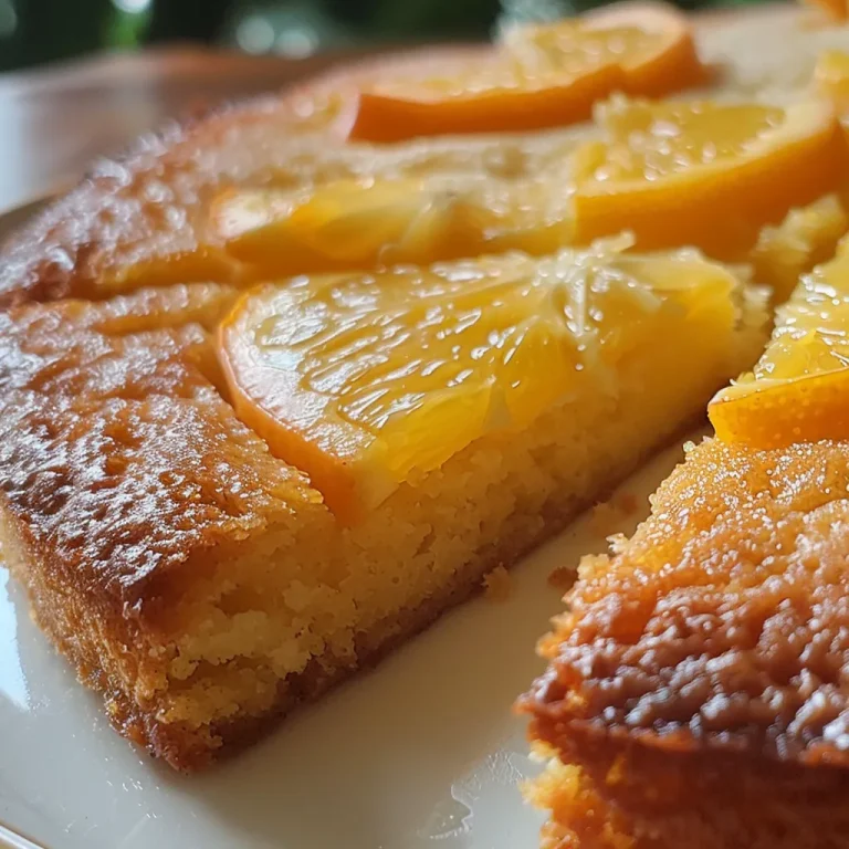 Side view of a freshly baked flourless orange cake with a smooth surface and orange zest.