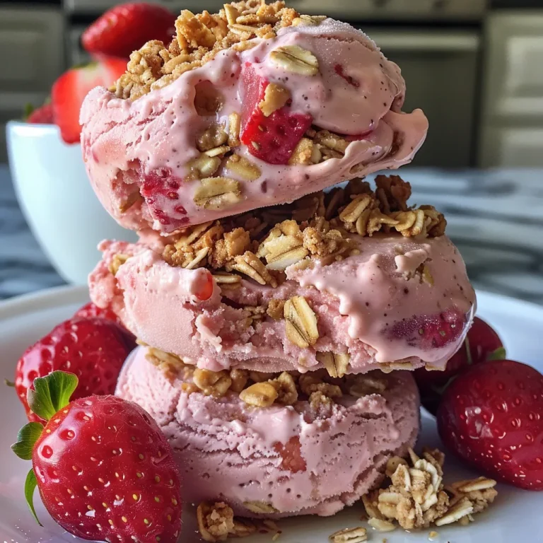 A refreshing dessert of frozen strawberry yogurt cookies, highlighting the pink color and toppings.