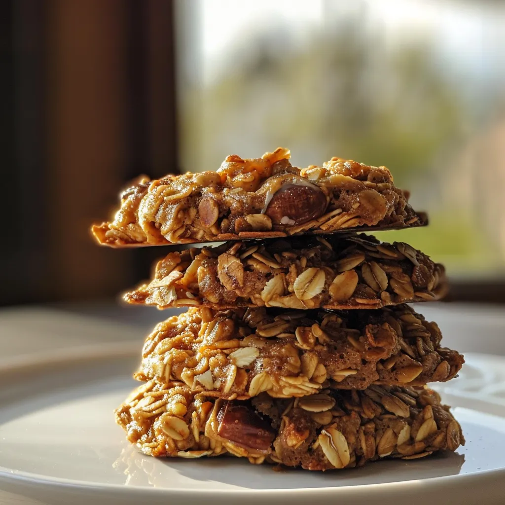 A tempting arrangement of healthy cookies featuring bananas and oats.