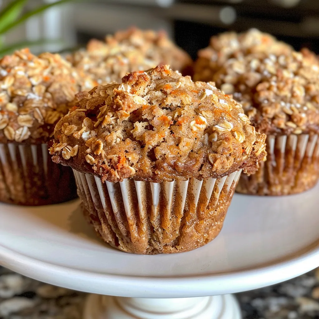 Beautifully presented healthy carrot cake muffins with a rustic charm.