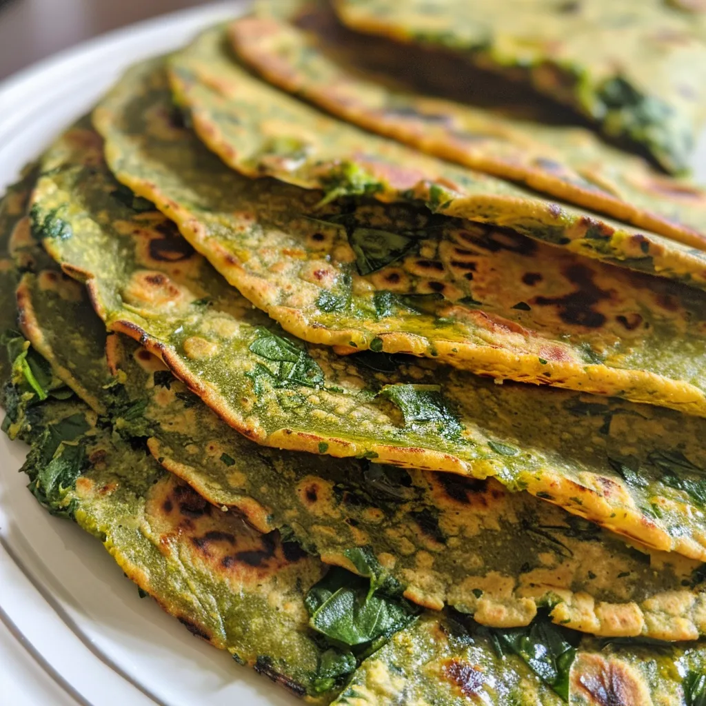 Freshly cooked spinach tortillas in a rustic setting, emphasizing their organic appearance.