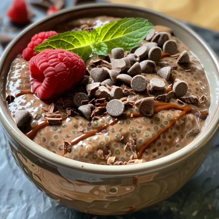 Textured chocolate chia pudding in a bowl, garnished with cocoa powder and a sprinkle of salt.