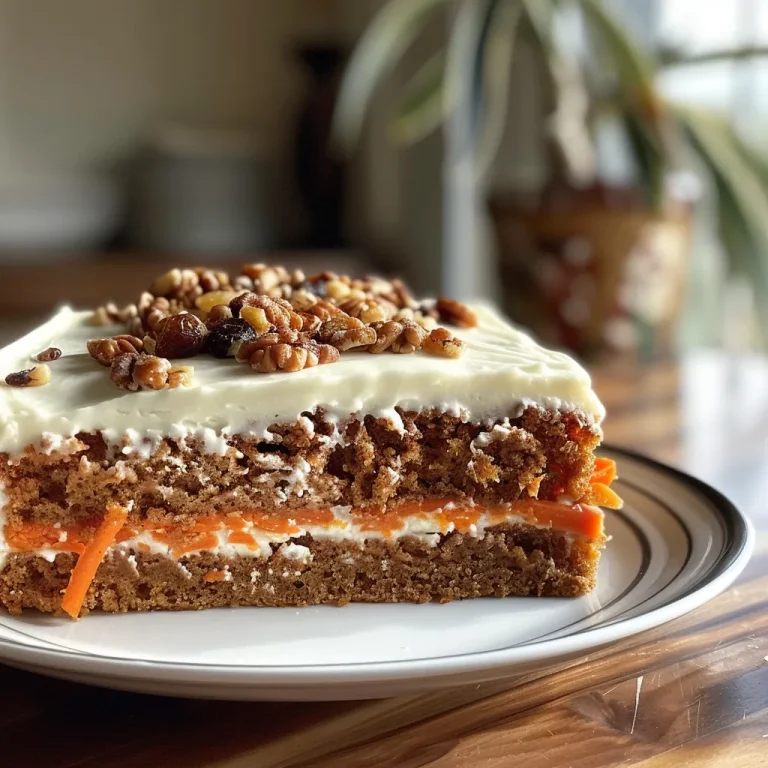 Close up of a delicious low calorie carrot cake with grated carrots visible.