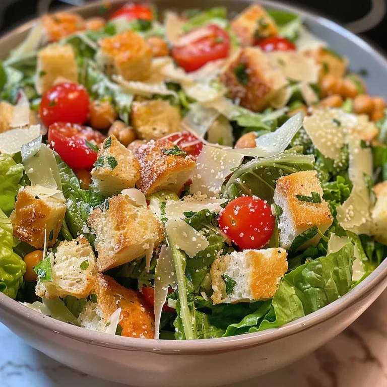 Elevate Your Dinner with a Refreshing Romaine Caesar Bowl A delicious Romaine Caesar Bowl showcasing fresh ingredients like lettuce, grilled chicken, and cherry tomatoes.