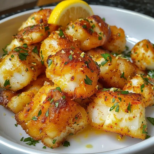 Deliciously cooked garlic butter fish fillets on a plate, accompanied by steamed vegetables and a portion of quinoa.