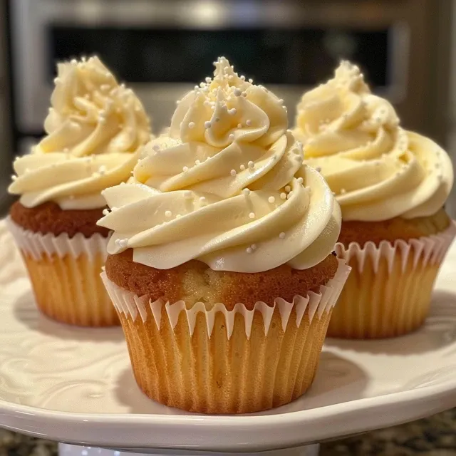 Moist vanilla cupcakes arranged on a plate, showcasing their texture.
