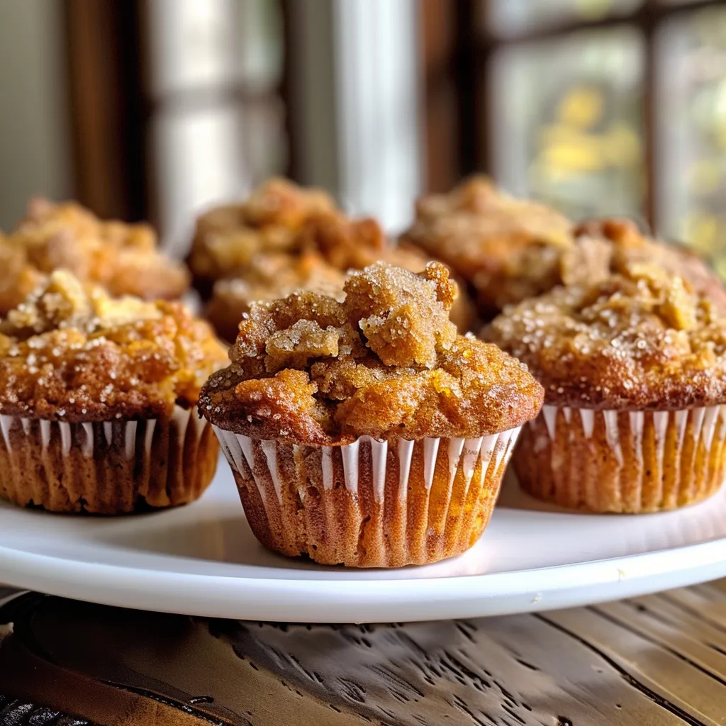 Side view of freshly baked Apple Cinnamon Sweet Potato Mini Muffins with a hint of cinnamon and apple peeking through.