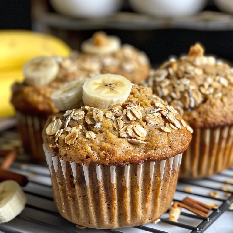 Deliciously Simple Banana Muffins for Every Occasion Side view of freshly baked banana muffins, revealing their delicious toppings.