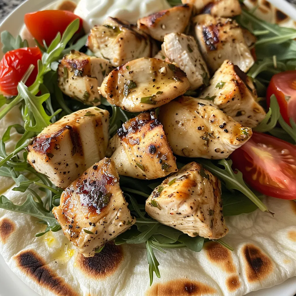 Delicious grilled chicken flatbreads with fresh ingredients, showcasing a hearty and flavorful meal.