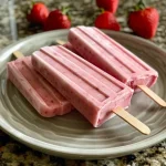 Close-up view of colorful yogurt popsicles with popsicle sticks.