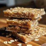 Close-up of No Bake Almond Bars with a glossy chocolate layer and sprinkled nuts.