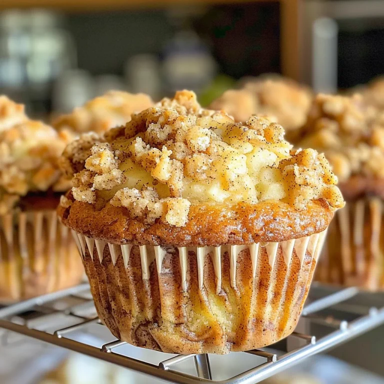 Bite-Sized Bliss Crafting Irresistible Apple Cinnamon Streusel Muffins Close-up side view of warm apple cinnamon streusel muffins with a golden-brown topping.