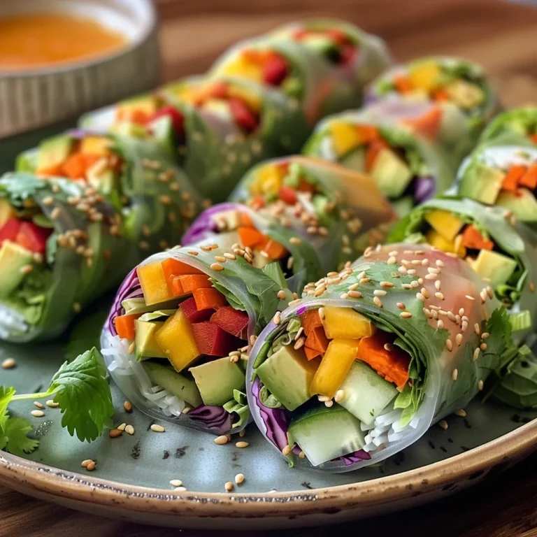 Fresh and Flavorful Avocado Spring Rolls for Effortless Entertaining Close-up of colorful avocado spring rolls with fresh vegetables and herbs.