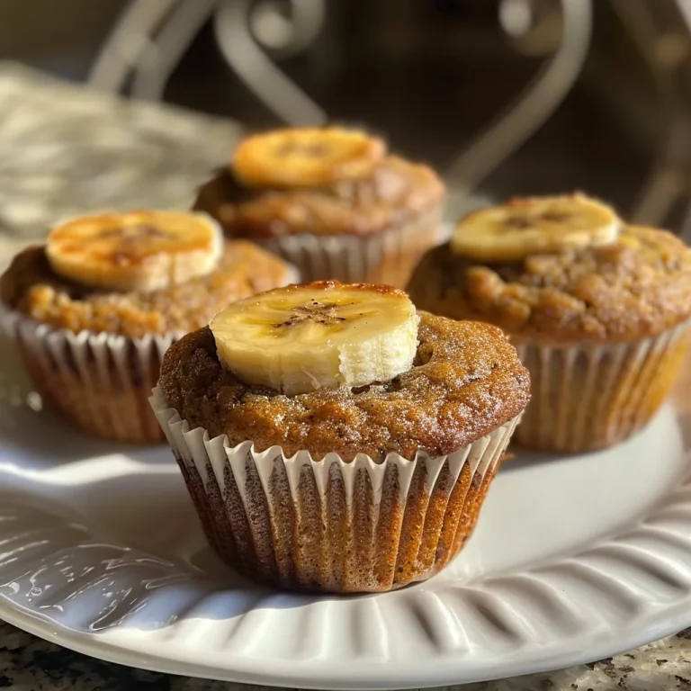 Delight in Every Bite Easy Banana Muffins for Every Occasion Close-up view of golden-brown banana muffins with a soft texture.