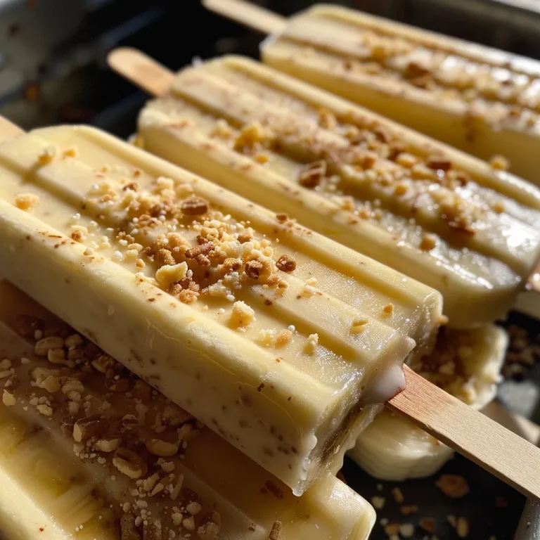 Close-up view of frozen banana yogurt pops on a wooden table.