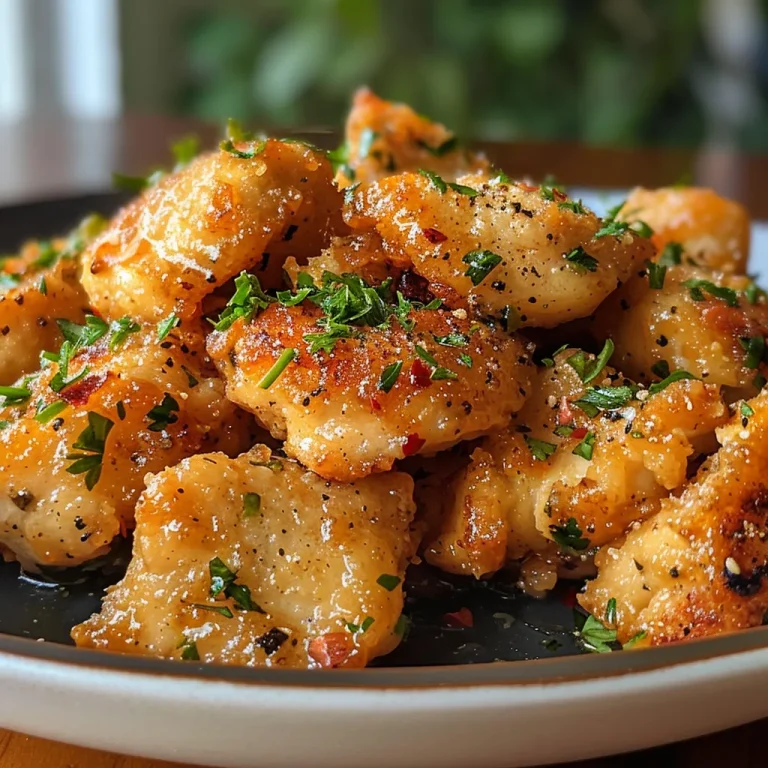 Quick and Flavorful Garlic Butter Chicken Bites with Zesty Couscous Close-up of juicy garlic butter chicken bites on a plate with lemon parmesan couscous.