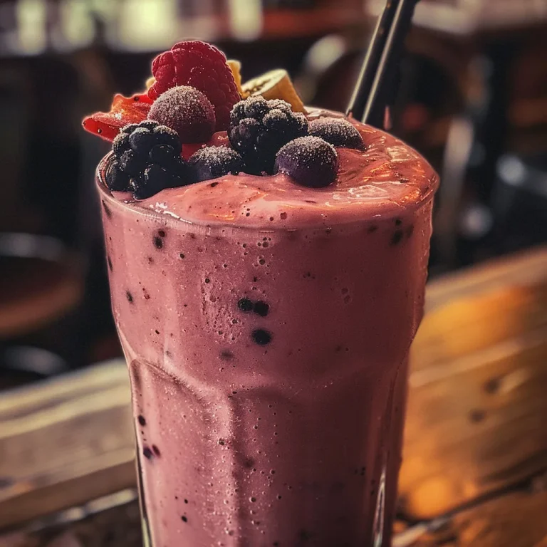 Wholesome Bliss in a Glass Your Perfect Greek Yogurt Berry Smoothie Close-up of a creamy Greek yogurt berry smoothie in a glass, surrounded by fresh berries.