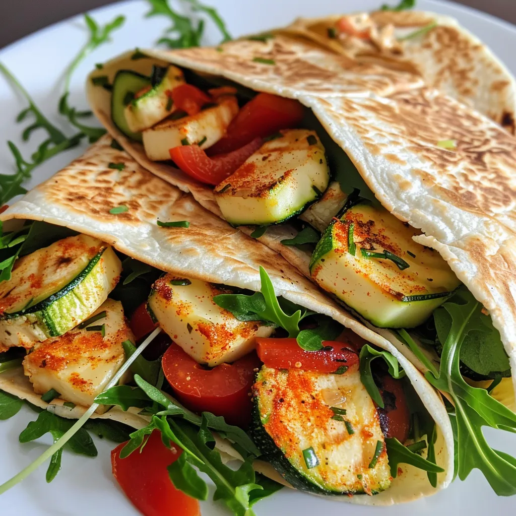 Side view of a delicious Halloumi wrap showcasing vibrant ingredients.