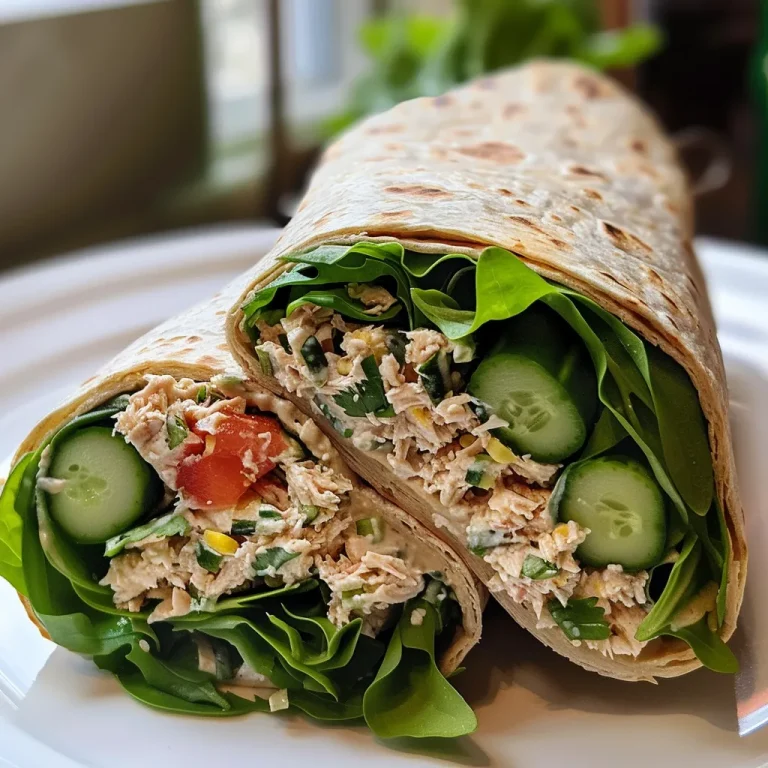 Quick and Zesty Lemon Pepper Tuna Wraps for Busy Weeknights Close-up view of Lemon Pepper Tuna Wraps with vibrant ingredients.