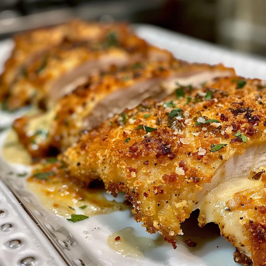 Side view of tender Melt in Your Mouth Chicken, garnished and ready to serve.