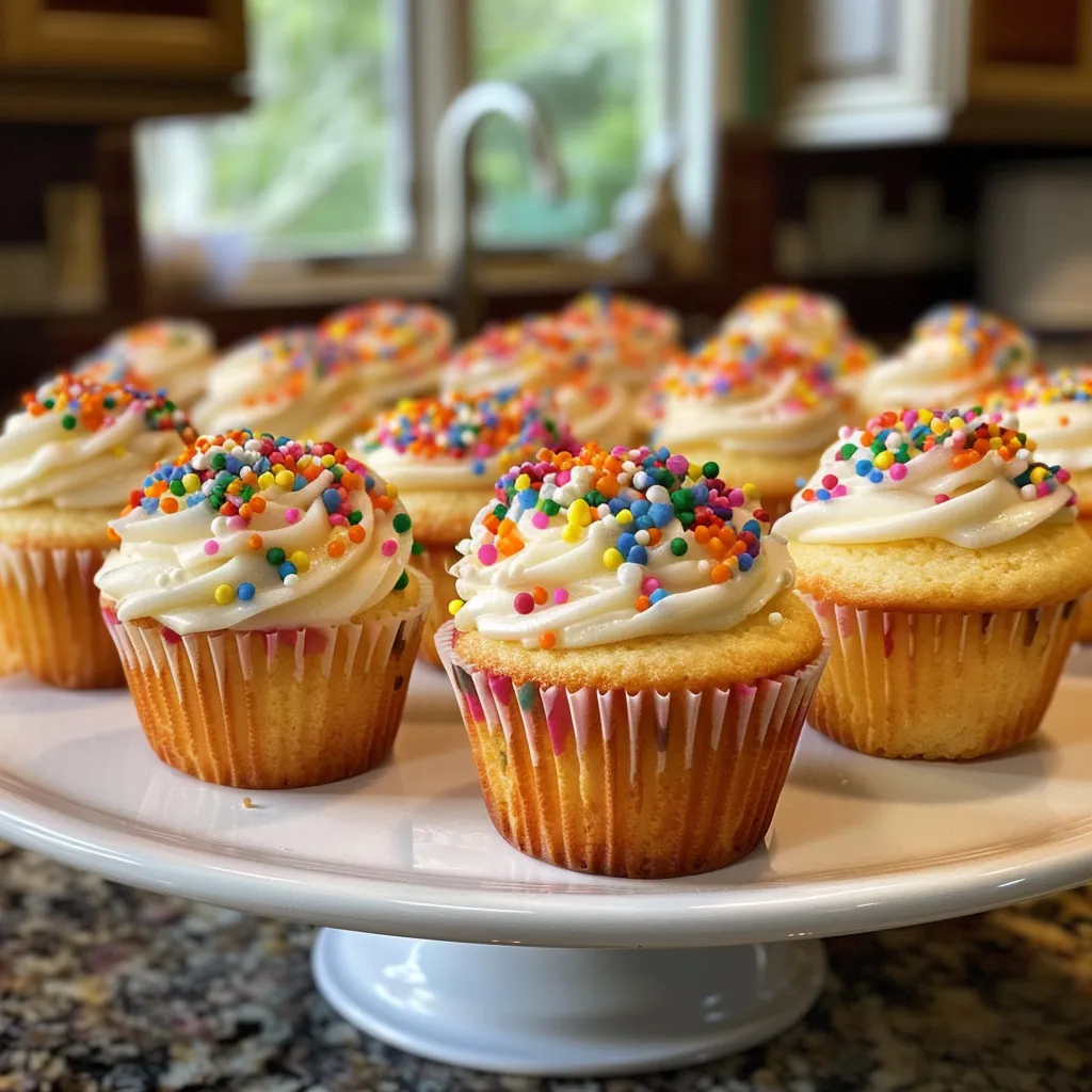 Delicious mini cupcakes displayed with vibrant frosting in a side view.