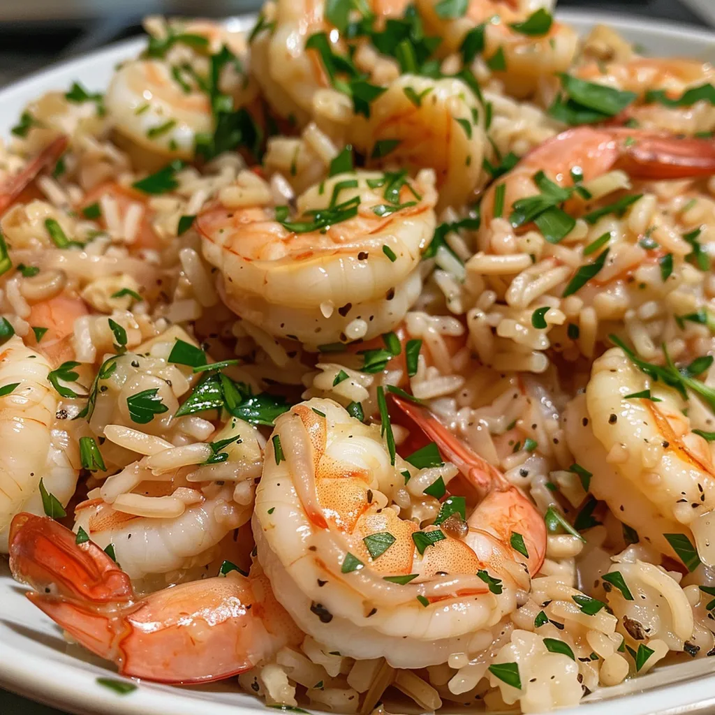Juicy shrimp served over brown rice with a hint of lemon and garlic.