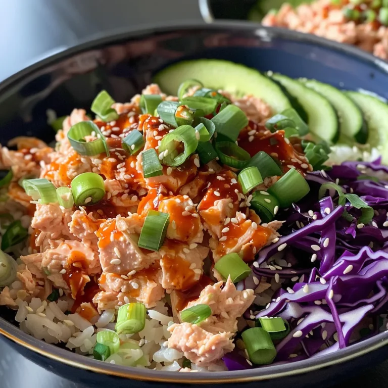 Elevate Your Lunch with Flavor-Packed Spicy Tuna Salad Bowls A close-up side view of a colorful Spicy Tuna Salad Bowl with fresh ingredients.