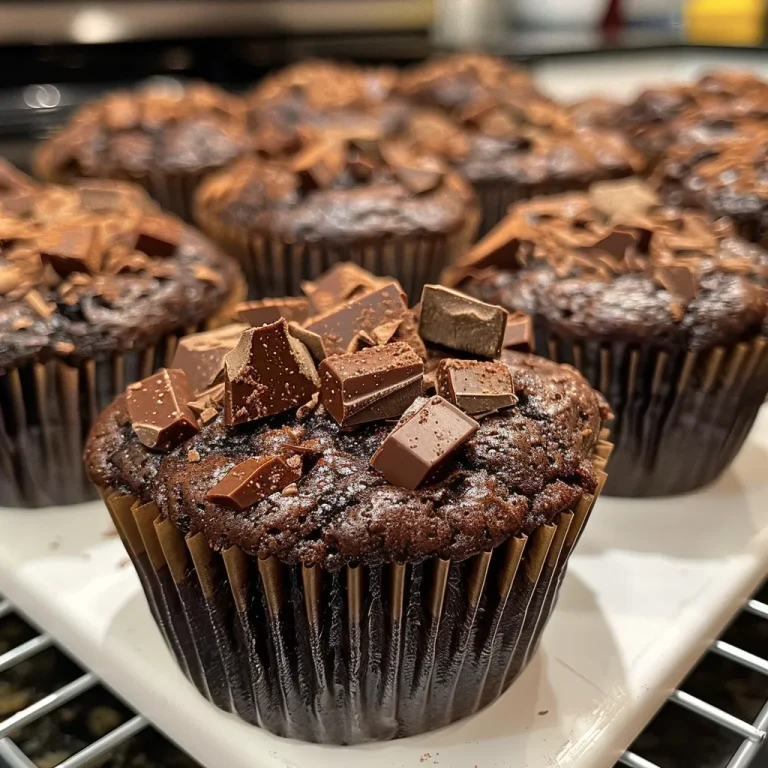Decadent Brownie Muffins Your New Favorite Indulgence A close-up side view of a moist Ultimate Brownie Muffin with a glossy chocolate topping.