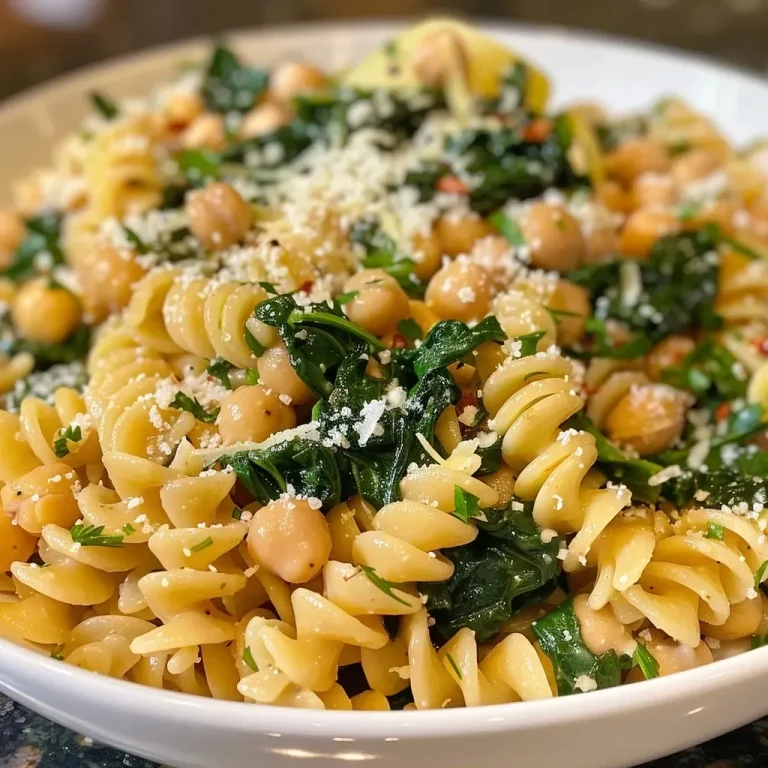 ['Close-up of a bowl of chickpea pasta with spinach and garnished with Pecorino cheese.', 'Side view of colorful chickpea pasta mixed with vibrant spinach and topped with herbs.', 'Juicy chickpea pasta dish featuring fresh spinach and a sprinkle of cheese, captured in detail.', 'Delicately arranged chickpea pasta with spinach, garlic, and parsley in a rustic setting.']