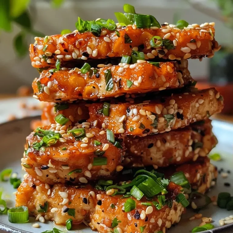 ['Close-up view of a portion of chickpea tempeh on a white plate.', 'Side view of juicy chickpea tempeh showcasing its texture.', 'Detailed shot of Kichererbsen tempeh, highlighting its golden-brown color.', 'Close-up image of freshly made chickpea tempeh with a focus on ingredients.']