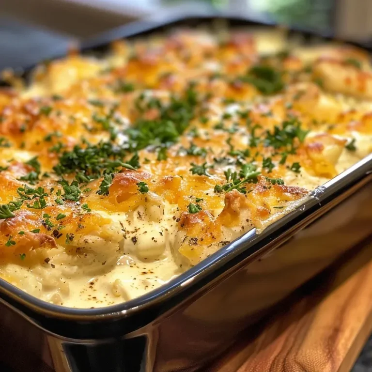 ['Close-up view of creamy cheddar chicken bake, showcasing the layers of cheese and chicken.', 'Side view photograph of a creamy cheddar chicken bake with melted cheese on top.', 'Detailed close-up image of savory cheddar chicken bake highlighting its creamy texture.', 'Deliciously layered creamy cheddar chicken bake captured from the side, emphasizing its richness.']