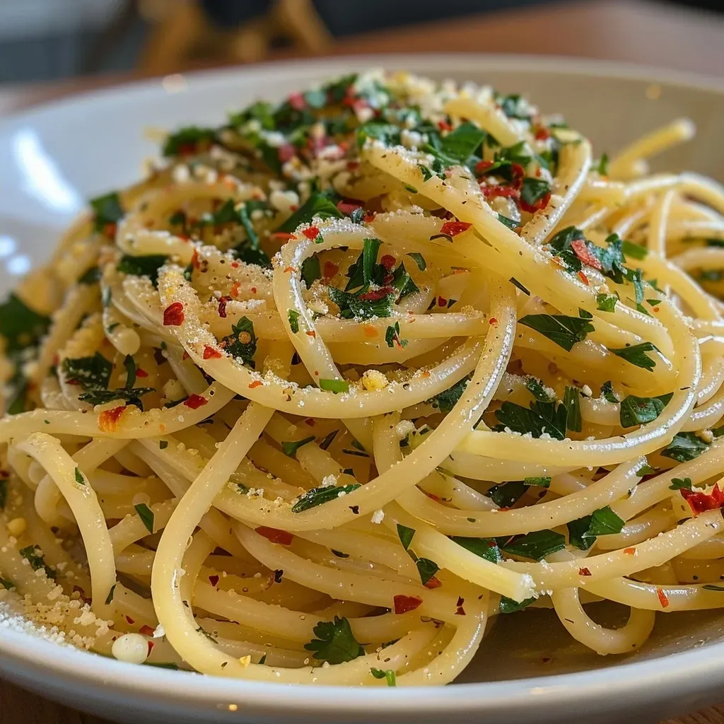 ['Close-up view of vibrant scrambled egg spaghetti with a glossy finish.', 'Side view of delicious egg pasta garnished with herbs and chili flakes.', 'Juicy spaghetti mixed with scrambled eggs and garnished with parsley.', 'Detailed shot of egg pasta showcasing a rich color and texture.']