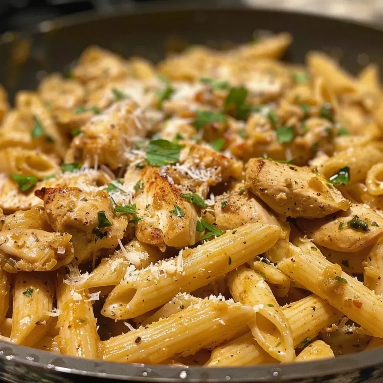 ['A close-up view of a bowl of Healthy Garlic Parmesan Chicken Pasta with chicken and spinach.', 'A side view of Garlic Parmesan chicken pasta showcasing the creamy texture and ingredients.', 'A vibrant plate of healthy chicken pasta highlighted by garlic, Parmesan cheese, and fresh spinach.', 'A detailed image of a serving of Garlic Parmesan Chicken Pasta, featuring juicy chicken and herbs.']