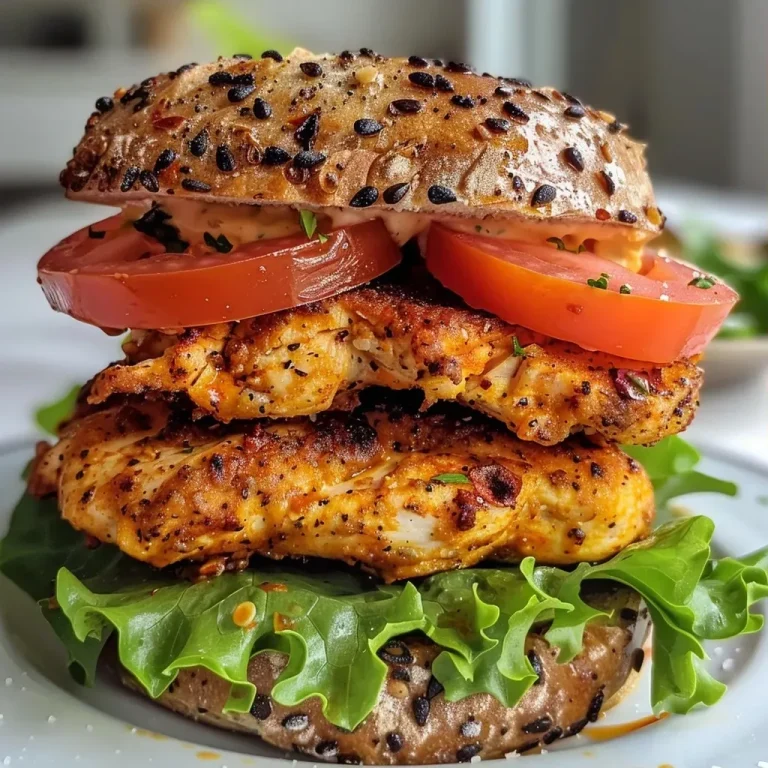['Juicy air fryer chicken breast sandwich with lettuce and tomato.', 'Close-up of a high protein chicken sandwich on a whole wheat bun.', 'Side view of a sandwich featuring crispy air-fried chicken and fresh toppings.', 'A delicious chicken breast sandwich with condiments, captured from an iPhone.']