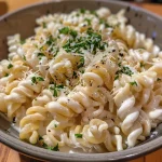 ['Close-up of Lazy Cheesy Garlic Pasta with melted cheese and garlic cloves.', 'Side view of creamy pasta dish showcasing cheese melting over noodles.', 'Dish of Lazy Cheesy Garlic Pasta garnished with chopped parsley and garlic.', 'Juicy Lazy Cheesy Garlic Pasta steaming in a bowl with butter and parmesan.']