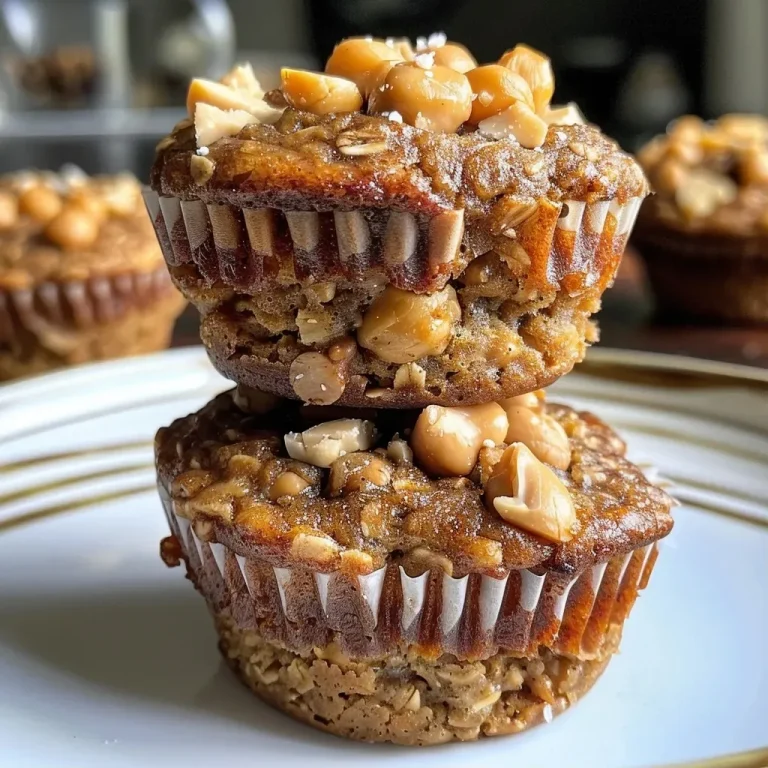 ['Close-up of protein-packed PB banana chickpea muffins, showcasing their texture and color.', 'Side view of nourishing chickpea muffins with banana and peanut butter, highlighting their moistness.', 'Juicy, golden-brown chickpea muffins with visible chocolate chips and banana pieces.', 'Healthy muffins made from chickpeas and bananas, presented in a rustic setting.']