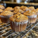 ['Close-up view of golden-brown sugar-free banana muffins, showcasing a soft texture and a sprinkle of walnuts.', 'Side view of freshly baked sugar-free banana muffins with a moist interior, featuring ripe bananas and a slight sheen from coconut oil.', 'Textured surface of sugar-free banana muffins, highlighting their fluffy consistency and the optional nut topping.', 'Juicy banana muffins on a wooden table, emphasizing their appetizing appearance and healthy ingredients.']