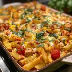 ['Close-up view of a creamy Tuna Pasta Bake in a dish, showcasing melted cheese on top.', 'Side perspective of a delicious Tuna Pasta Bake, highlighting pasta, tuna, and a golden crust of cheese.', 'Juicy Tuna Pasta Bake presented in a dish, featuring a blend of pasta, tuna, and colorful ingredients.', 'Close-up image of baked Tuna Pasta with bubbling cheese, topped with fresh basil.']
