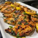 ['Close-up of a vibrant Mediterranean chicken marinade in a bowl.', 'Side view of juicy chicken marinating with herbs and olive oil.', 'Ingredients for Mediterranean chicken marinade arranged attractively.', 'Fresh, marinated chicken breasts with lemon and herbs displayed.']