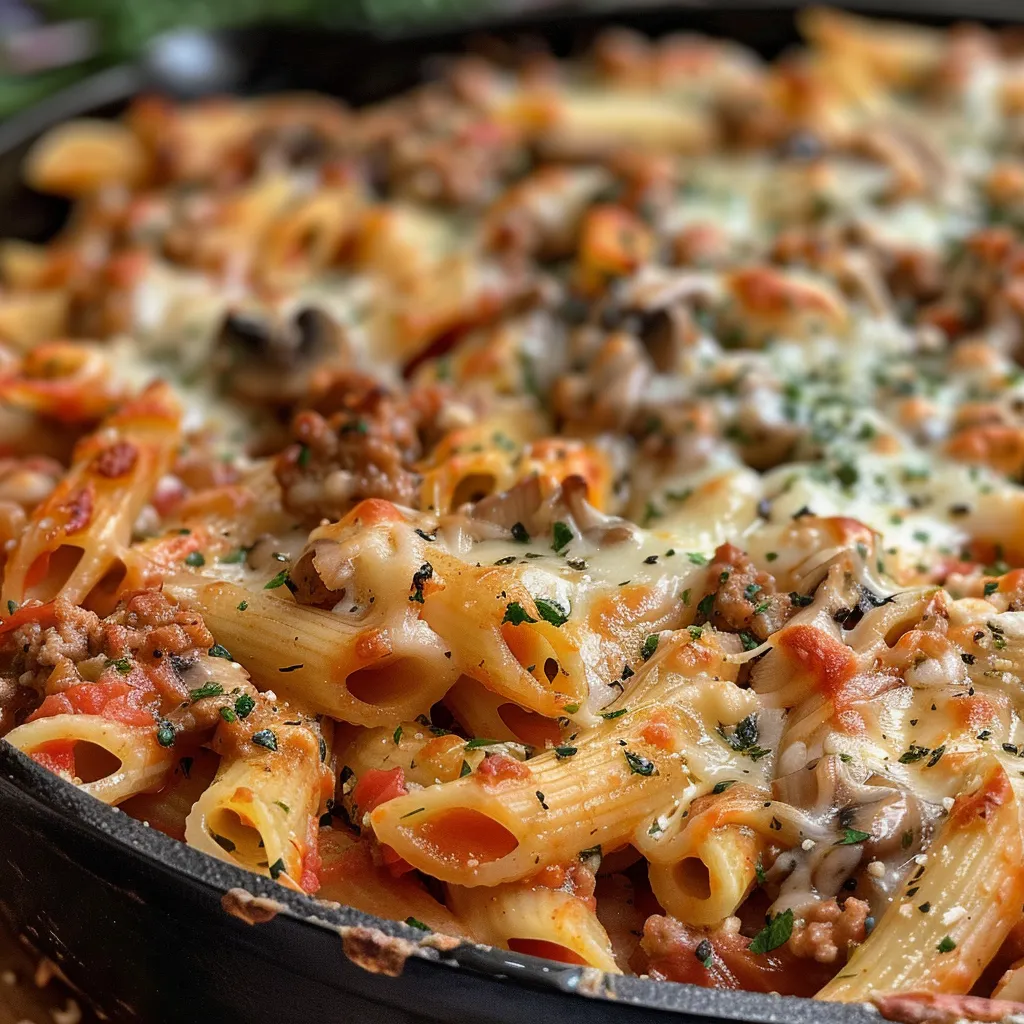['Juicy ground turkey bake in a rustic dish, showcasing sweet potatoes and zucchini.', 'Close-up of a delicious ground turkey bake, featuring melted cheese and fresh ingredients.', 'Side view of a hearty ground turkey bake, highlighting the colorful vegetables.', 'Savory ground turkey bake served in a bowl, topped with parsley for garnish.']