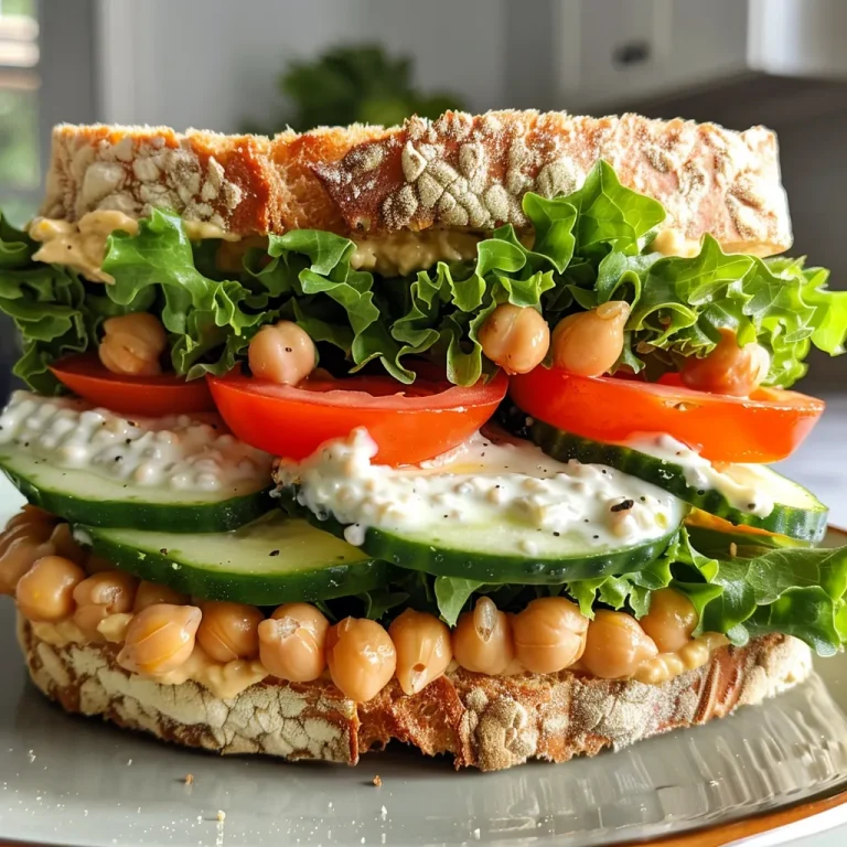 ['A close-up view of a chickpea and cucumber sandwich with vibrant ingredients.', 'A side view of a delicious chickpea cucumber sandwich on toasted whole-grain bread.', 'A fresh and colorful chickpea cucumber sandwich stacked with lettuce and tomato.', 'Detailed shot of a sandwich filled with chickpeas, cucumbers, and fresh greens.']