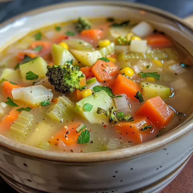 ['Close-up view of a colorful vegetable soup without tomatoes, showcasing diced carrots, celery, and broccoli.', 'A vibrant bowl of tomato-free vegetable soup, featuring sweet potatoes, zucchini, and fresh herbs.', 'Detailed side view of vegetable soup packed with diced vegetables, including onions, corn, and garlic.', 'Close-up of a hearty vegetable soup, highlighting the variety of vegetables like carrots, broccoli, and herbs.']