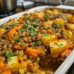 ['Juicy Vegetarian Lentil Casserole with colorful ingredients, viewed from the side.', 'Close-up of a hearty Vegetarian Lentil Casserole, showcasing layers of vegetables and cheese.', 'Side view of a steaming Vegetarian Lentil Casserole, featuring lentils and vibrant vegetables.', 'Delicious Vegetarian Lentil Casserole, displaying a rich topping of melted cheese and herbs.']