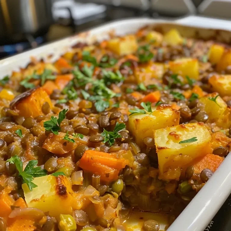 ['Juicy Vegetarian Lentil Casserole with colorful ingredients, viewed from the side.', 'Close-up of a hearty Vegetarian Lentil Casserole, showcasing layers of vegetables and cheese.', 'Side view of a steaming Vegetarian Lentil Casserole, featuring lentils and vibrant vegetables.', 'Delicious Vegetarian Lentil Casserole, displaying a rich topping of melted cheese and herbs.']