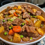 ['A close-up view of a bowl of healthy beef stew with vibrant vegetables and tender meat.', 'A side view of a hearty beef stew featuring chunks of beef, carrots, and potatoes in a rich broth.', 'A detailed image of healthy beef stew showcasing colorful ingredients in a rustic bowl.', 'An appetizing close-up of beef stew, highlighting fresh vegetables and succulent beef pieces.']